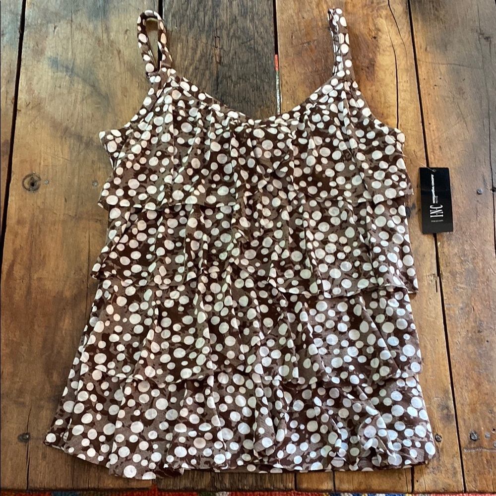 INC International Concepts Brown Ruffled Camisole